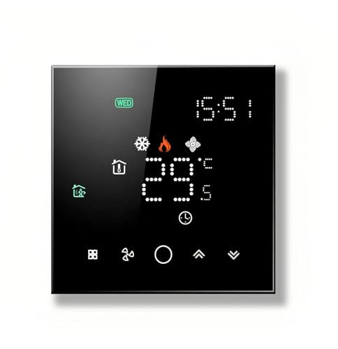 Caslant 003 Serie Wi-Fi Termostato - Termostato con Pantalla Táctil para Calefacción de Agua, Electricidad y Calderas - Control Remoto Desde Teléfono Móvil Compatible con Alexa, Google Home e IFTTT