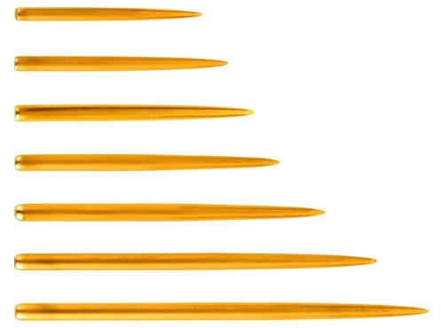 ONE80 Dart Steel Tip Long Taper Point Wechselspitzen Steeldarts – Hochwertige Steeldart Spitzen für präzise Würfe & optimale Boardhaftung (Gold, 36 mm)