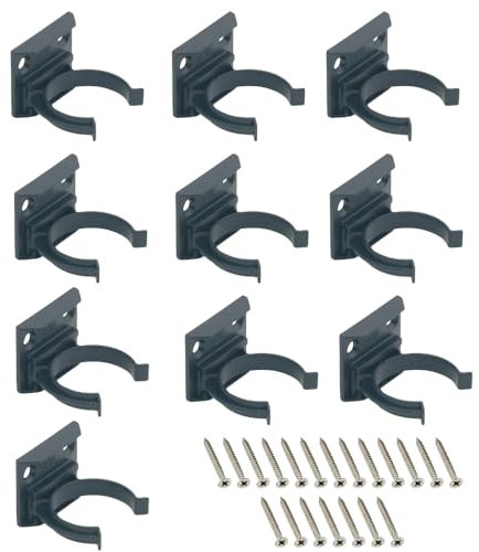 Heavy-Duty Plastic Kitchen Plinth Clips with Brackets – Pack of 10 with 20 Countersunk Screws – Fits Installation Heights from 80mm – Made in UK – Basics UK (with 20 Screws)