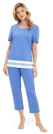 Rösch Pyjama mit Colourblocking-Details Blau Baumwolle/Modal 1253150