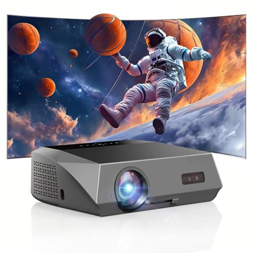 Smart Beamer 4K Wlan Bluetooth NFC, HDR LED Ultra HD 4K Beamer Heimkino Gaming 2300 ANSI Tageslicht, LCD Android TV Projektor Wifi Airplay mit Zoom ToF Autofokus Trapezkorrektur HDMI ARC 2.1 USB Decke