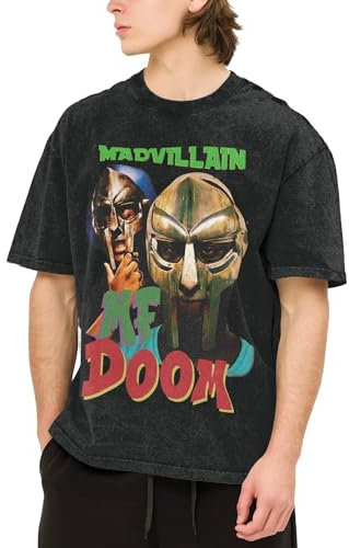 MF Rapper Doom Shirt Rockmusik Tops für Herren Vintage Oversize T-Shirts Lustige Pop-Band Männer Tees für Fans Geschenk, Mf-21, L