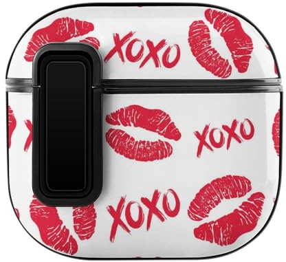 Niapessel Schutzhülle für AirPods 4, Lippenstift, Küsse, kompatibel mit Apple Airpods 4. Generation, Hülle für Damen und Herren, PC-Hartschale, vollständige Schutzhülle