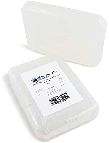 Seifenprofis - Aloe Vera Seife- Glycerinseife Rohseife Seifenbasis (0,9kg SLS+SCS-Frei) 100% Vegan zum Seifengießen - Transparent