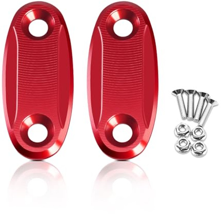 MFGZD Motorrad Außenspiegel Loch Cap, CNC Motorrad Spiegel Block Off Platten Spiegel Kappe Für CBR600RR 2004-2016 / CBR1000RR CBR 1000RR 2004-2007 / ZX-6R 2005-2008 / ZX-10R 2004-2007 (Rot)
