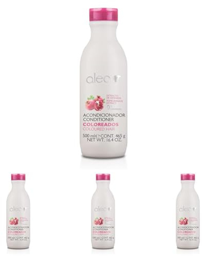 ALEA - Haarspülung gefärbt - Farbspülung - 500 ml - mit Granatapfel- und Walnuss-Extrakt - Verlängert die Haarfarbe - mit UV-Filter - Ohne Parabene und Sulfate (Packung mit 4)