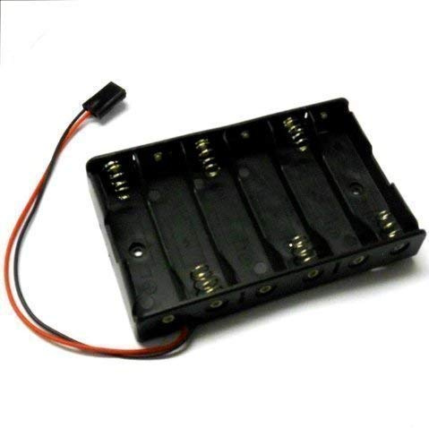 Blue Styles C1206-1 RC Battery Holder Case Box Pack 6 x AA Fits Futaba Connectors Black Plastic
