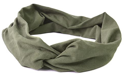 CHARM Herren Japanisch Bandana Stirnband - Damen Headband Haar Band Sport Khaki