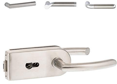 ck-türbeschläge Glastürschloss 'D' PZ (Profilzylinder) Edelstahl matt, mit vielen Drückern zur Auswahl - Hope