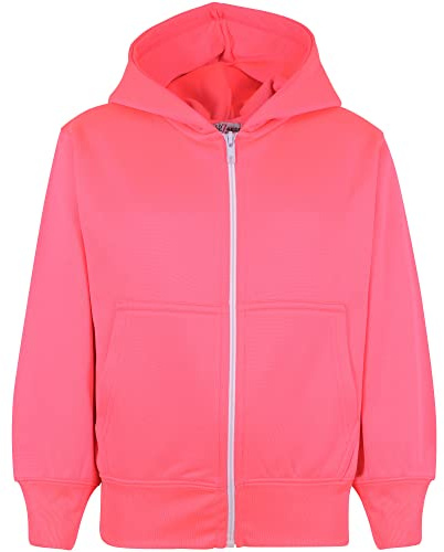 A2Z 4 Kids Plain Full Zip Hoodie for Girls & Boys Long Sleeve School Sweatshirt Jacket Ages 5–13 Years