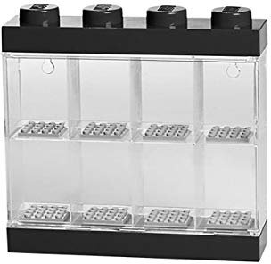 Room Copenhagen LEGO Minifigure Display Case, Stackable Storage Container for Collectible Figurines, 4 Stud, Black