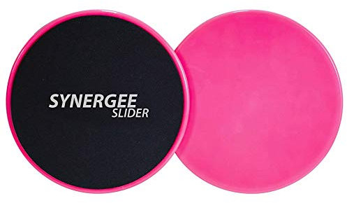 iheartsynergee Power Pink Core Sliders Doppelseitige Verwendung auf Teppich- oder Hartholzböden Bauchmuskeltrainer