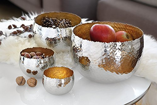 Fink Silber Metall Bowl, Klassisch, Nickel-plated Metal, Plated, Height 18.5 cm, D.25,5cm