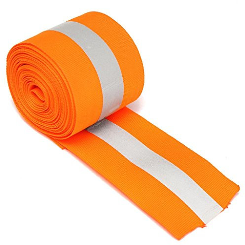 Reflexband Safty Streifen Auf Synth Kalk Orange Nähen Stoff 3 Meter - Orange