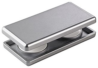 prodecoshop Magnetgriff, Gardinenmagnet, Gardinengriff, Griff für Rollos, Schiebevorhänge und Gardinen, Größe 4 x 8 cm, Chrom matt