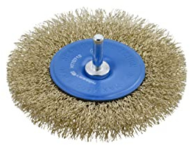 Högert Scheibenbürste mit 100 mm Schaft, 0.3 mm Messingdraht