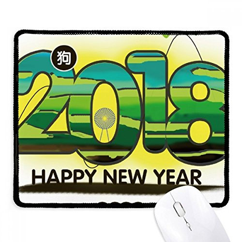 2018 Grasslands Happy New Year of The Dog Non-Slip Mousepad Game Office Black Stitched Edges Gift