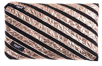 Zipit Mäppchen Großes Stifteetui Metalloptik/ Große Make-Up-Tasche, rosegold
