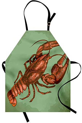 ABAKUHAUS Hummer Kochschürze, Antik Vintage Style, Unisex-Küchenlätzchen mit verstellbarem Hals für Kochen Gartenarbeit, 67 cm x 80cm, Hellgrün Vermilion