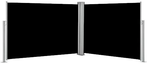vidaXL Auvent Latéral Rétractable Store Latéral Brise-Vue Abri Soleil Jardin Terrasse Balcon Exterieur Résistant aux UV Noir 100x1000 cm