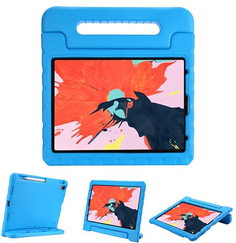 ProCase Coque Antichoc pour iPad Air 5ème 2022/iPad Air 4ème 2020 10.9 Pouces, Étui Housse de Protection avec Poignée Anti-dérapants -Bleu