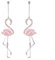 Flamant Rose Cristal Strass Balancent Hawaïen Été Oreille Goujon Boucles D'oreilles pour Femmes Filles Adolescents
