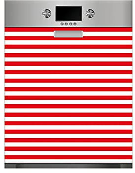Oedim Vinilo Lavavajillas Rayas Color Rojo, Vinilo Decorativo para lavavajillas, decoración para cocinas, pegativa lavavajillas