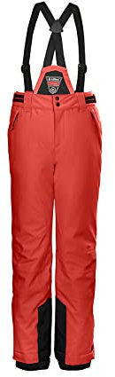 Killtec Mädchen Ksw 77 Grls Pnts Funktionshose Skihose mit abzippbaren Latz Schneefang und Kantenschutz, Neon Reinorange, 164 EU