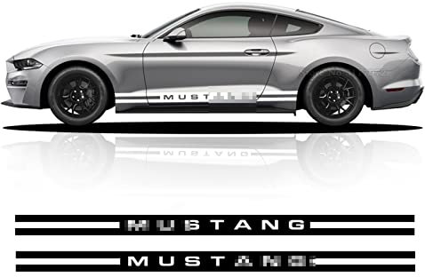 2 Stück Auto Vinyl Aufkleber Seitentür Streifen Rock Sport Racing Aufkleber Autozubehör, für Ford Mustang 2000-heute GT Shelby 500