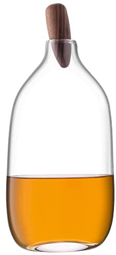 LSA Float Decanter & Walnut Stopper 1.4L| 1 Unit | Mouthblown & Handmade Glass | Hand Planed Wood | FA03