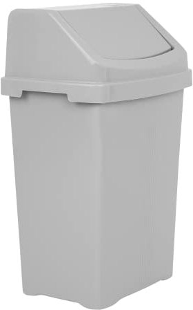 JMS we create smile - Plastic Swing Bin Waste Recycle Dustbins Kitchen, Bathroom, Home Rubbish Trash Refused Bins (Soft Grey, 50L Swing Top Bin)