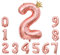 Foil Luftballon 2 Helium Folienballon Zahlen Ballon XXL Folien Rosegold Ballon 2 Geburtstag 100cm/40inch