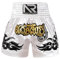 Zaldita Herren Thaibox Shorts Muay Thai Shorts Kurze Hose Kampf Boxen Shorts Thai Sportshorts Trainingsshort Fitness A Weiß L