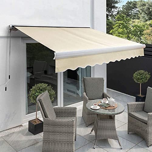 ACiyD 2.5Mx 2M Tenda da Sole Manuale a Cassetta Completa Tenda da Sole per Gazebo Fai da Te Completa di raccordi e Maniglia avvolgitore