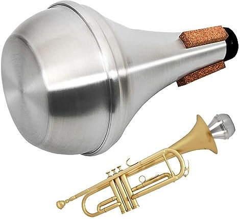 Vesone Sordina para Trompeta - Silencioso Classic Jazz Aluminio con Tapón Goma,Accesorios para Instrumentos para Principiantes, Estudiantes, Profesionales, entusiastas del Viento