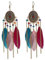 fdsmall Ohrringe für Frauen Faux Feder Ohrringe Böhmische Fransen Quaste Lange Tropfen Dangle Ohrringe Lange Vintage Dangle Ohrringe Schmuck Zubehör für Frauen Mädchen (mehrfarbig)