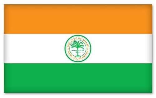 WildeBabsKLBT Miami Flag K1712 Hochwertiger Premium Autoaufkleber Sticker Aufkleber selbstklebende Folie 12 cm