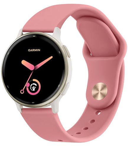 Bracelet Vancle Compatible Garmin, Silicone Souple - Venu/Vivoactif 5/3 (Garmin 20mm, Rouge Corail)