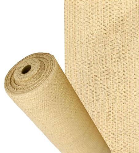 SATURNIA Malla Sombreo Rollo 1.5 x 50 Metros, Reduce Radiación, Protección Jardín y Terraza, Regula Temperatura, Color Beige
