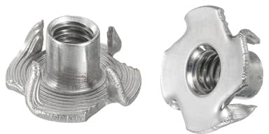 T-Muttern, 3/8 Zoll-16 T-Mutter, 50 Stück, 304 Edelstahl, 4-zackige T-Muttern for Möbel, Holzarbeiten, Schränke, Gewindeeinsatz(1/4 20)