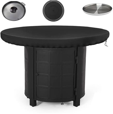 Housse Brasero Rond,Housse de Protection pour Plaque de Feu,étanche à l'eau et à la Poussière Tissu Oxford 420D Résistance Aux UV Housse de Protection Barbecue (80cm)