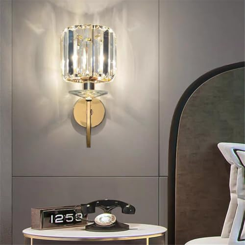 CRABOT Wandleuchte LED Energieeinsparung Effizient Nachtlicht Modern Einfachheit Originalität Retro-Stil Stil Anwendbar auf Schlafzimmer ein Wohnzimmer Sofa Korridor Studie Indoor Runder Kristall