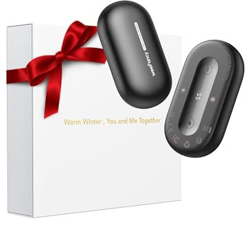 Hand Warmers Rechargeable 2 Pack, Magnetic Alloy Handwarmer 7000 mAh Reusable, Instant Heating UP to 131°F, 15 Hours Long Lasting Palm Pocket Heater, Gifts Packing for Skiing,Hunting,Camping,Golf