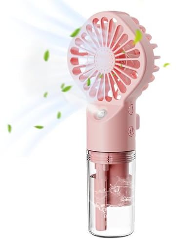 Pineeseatile Desk Fans with Water Spray Handheld Fan with Water Mist Spray Desk Fan 4 Speed Face Misting Fan USB Personal Spray Cooling Fans with Clear Water Tank for Outdoor Indoor