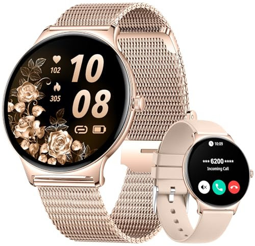 SIEMORL Smart Watch for Women,1.43 Fitness Watch Answer/Make Calls/Voice Assistant with Heart Rate SpO2 Sleep Monitor,121 Sports Modes Activity Tracker,Step Counter Women Smartwatch for iOS Android