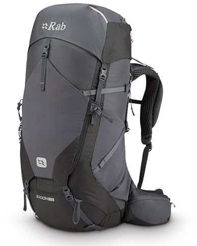 Rab Exion 55-Liter Backpack - Comfortable Pack for Hiking, Trekking, & Backpacking - Anthracite/Graphene - Large/X-Large | Comfortable Daypack for Hiking, Trekking, & Backpacking