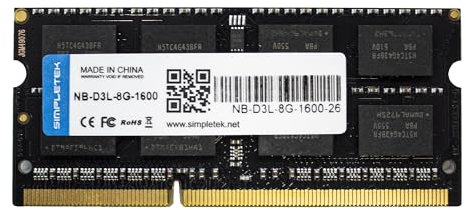 SIMPLETEK - Module mémoire RAM 8 Go DDR3L 1600 MHz 1.35 V Banc SO-DIMM Ordinateur AIO Notebook PC3L-12800 (DDR3L-1600)