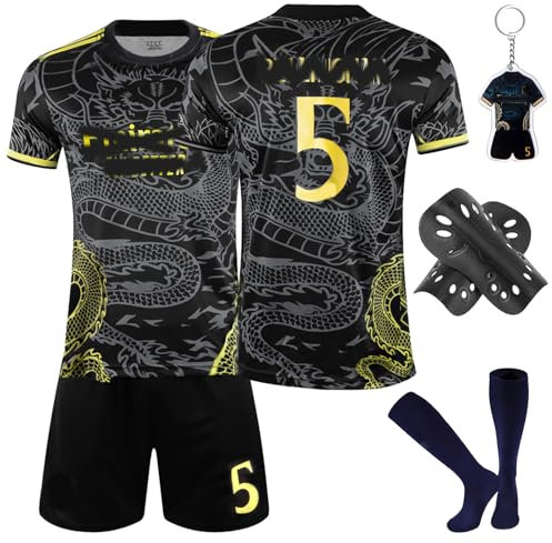 Home Away Football Kit 2025 for Kids Boys - Soccer Jersey Training Set With Shirts, Shorts, Guard Plate, Keychain and Socks - Gift for Fans