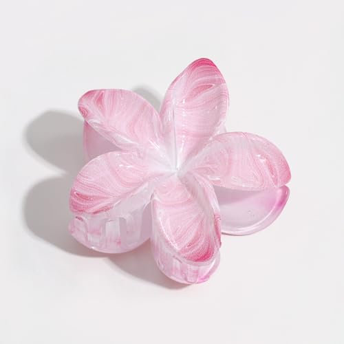 NLDWA 7 * 8CM 3 PCS Pinzas para El Cabello De Flores De Acrílico De Lirio Azul Marino, Pinzas para El Cabello De Flores Hawaianas para Mujeres Pinzas para El Cabello De Plástico para Cabello Fino