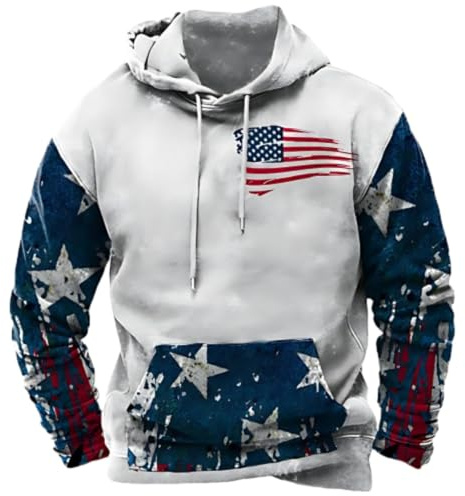 Hoodie Herren Oversize Usa Flagge Druck Sweatshirt Mit Kapuze Langarm-Sweatshirt mit amerikanischer Flagge Kapuzenpullover für Herren Pullover Amerikanische Flagge Hoodie USA 3D Print Hoodie